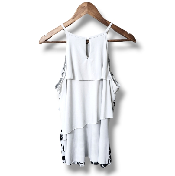 Worthington Tiered High Neck Ruffled Sleeveless Top - Picture 6 of 7